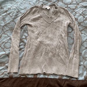 Ann Taylor Loft grey sparkle holiday sweater